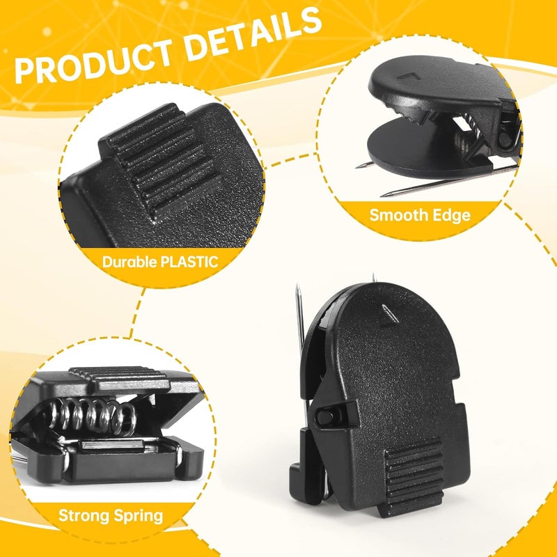 GOOLADA 36Pcs Black Cubicle Clips, Plastic Cubicle Hooks for Fabric Walls, Cubical Accessories for Work, Thumb Tacks for Cork Board, Push Pins for Bulletin Board, Wall, Classroom, School,Office - Image 4